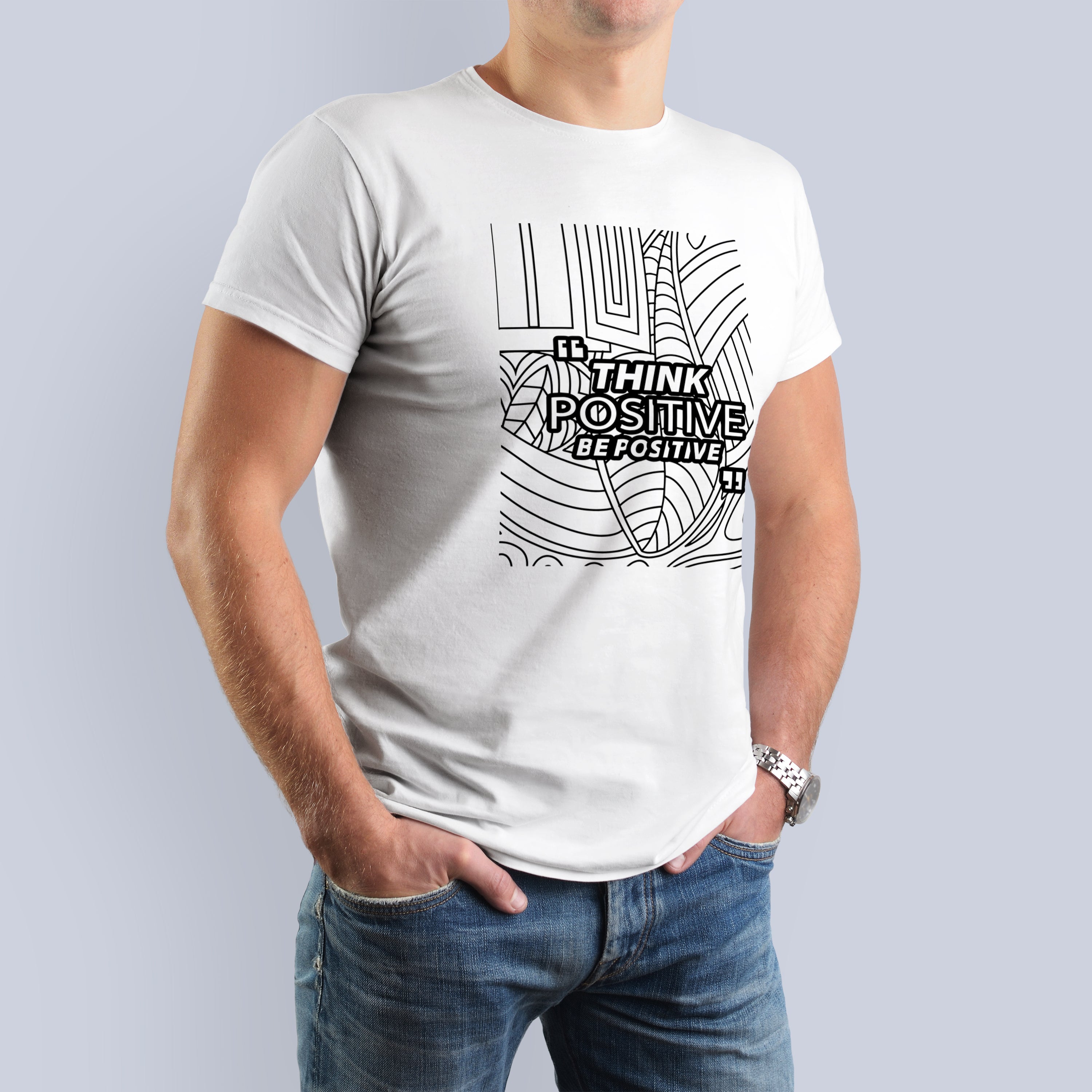 Think Positive, Be Positive Abstract Graphic T-Shirt 3