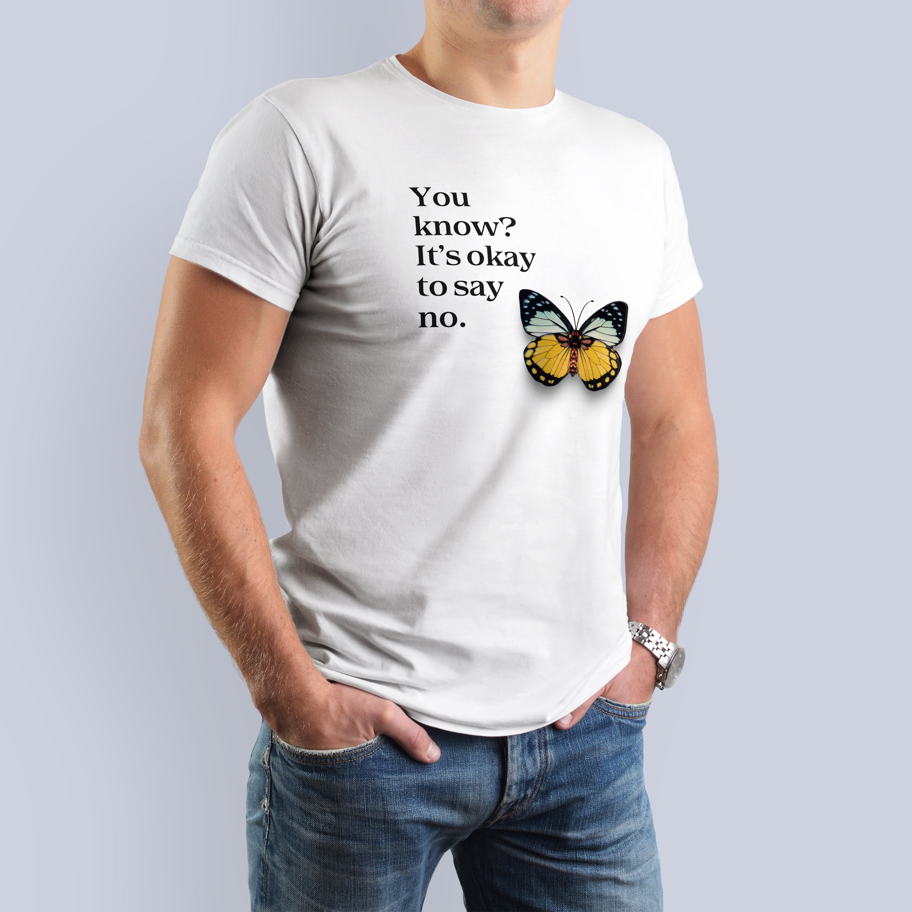It's Okay to Say No" Butterfly T-Shirt 3