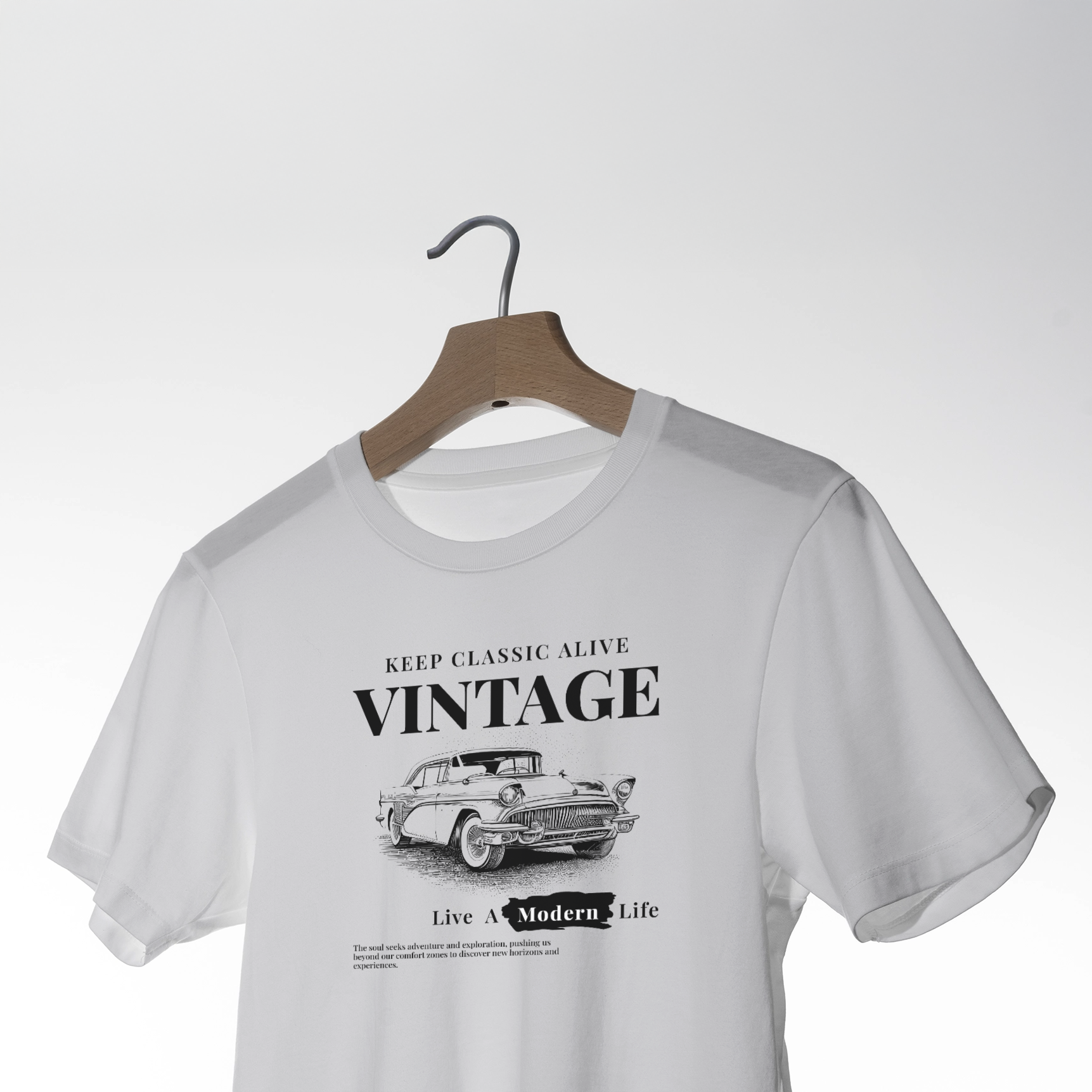 Vintage Car Graphic Tee – “Keep Classic Alive” Retro Style T-Shirt 3