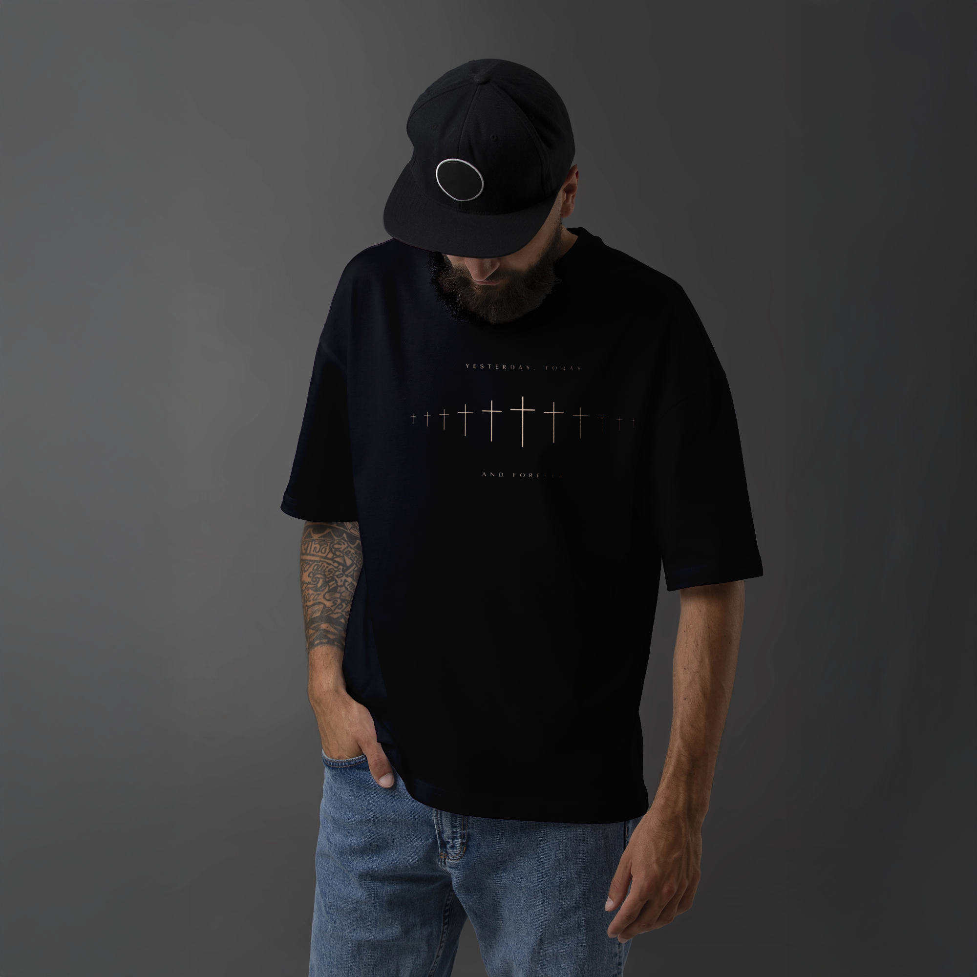 Christian Cross T-Shirt – Yesterday Today and Forever | Faith-Based Tee