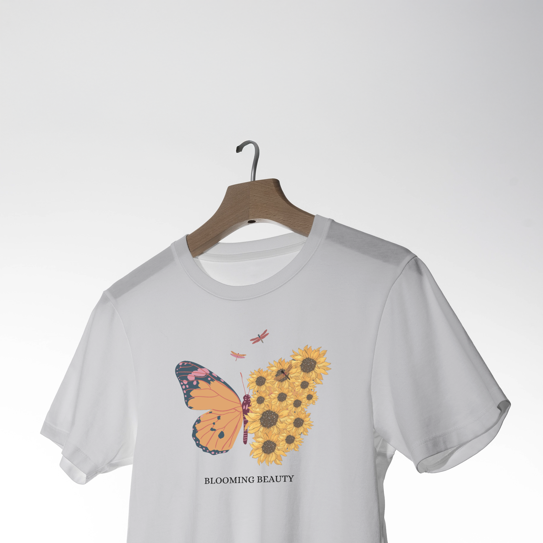Blooming Beauty Butterfly & Sunflower Graphic T-Shirt 3