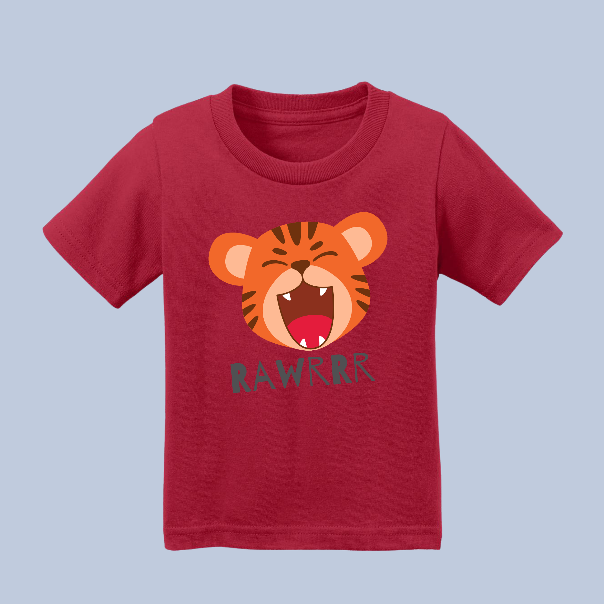 RAWRRR Happy Tiger Kids' T-Shirt - Soft Cotton Toddler Tee 8