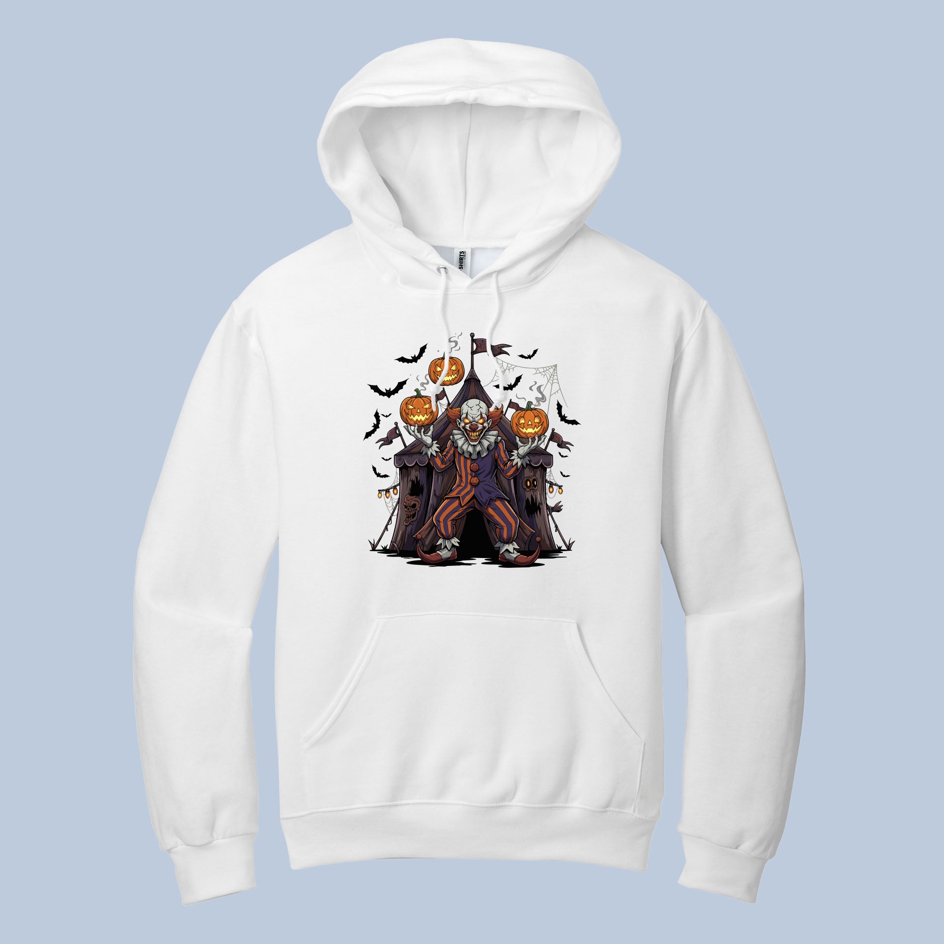 Scary Clown Hoodie – Creepy Halloween Horror Sweatshirt with Pumpkins 4