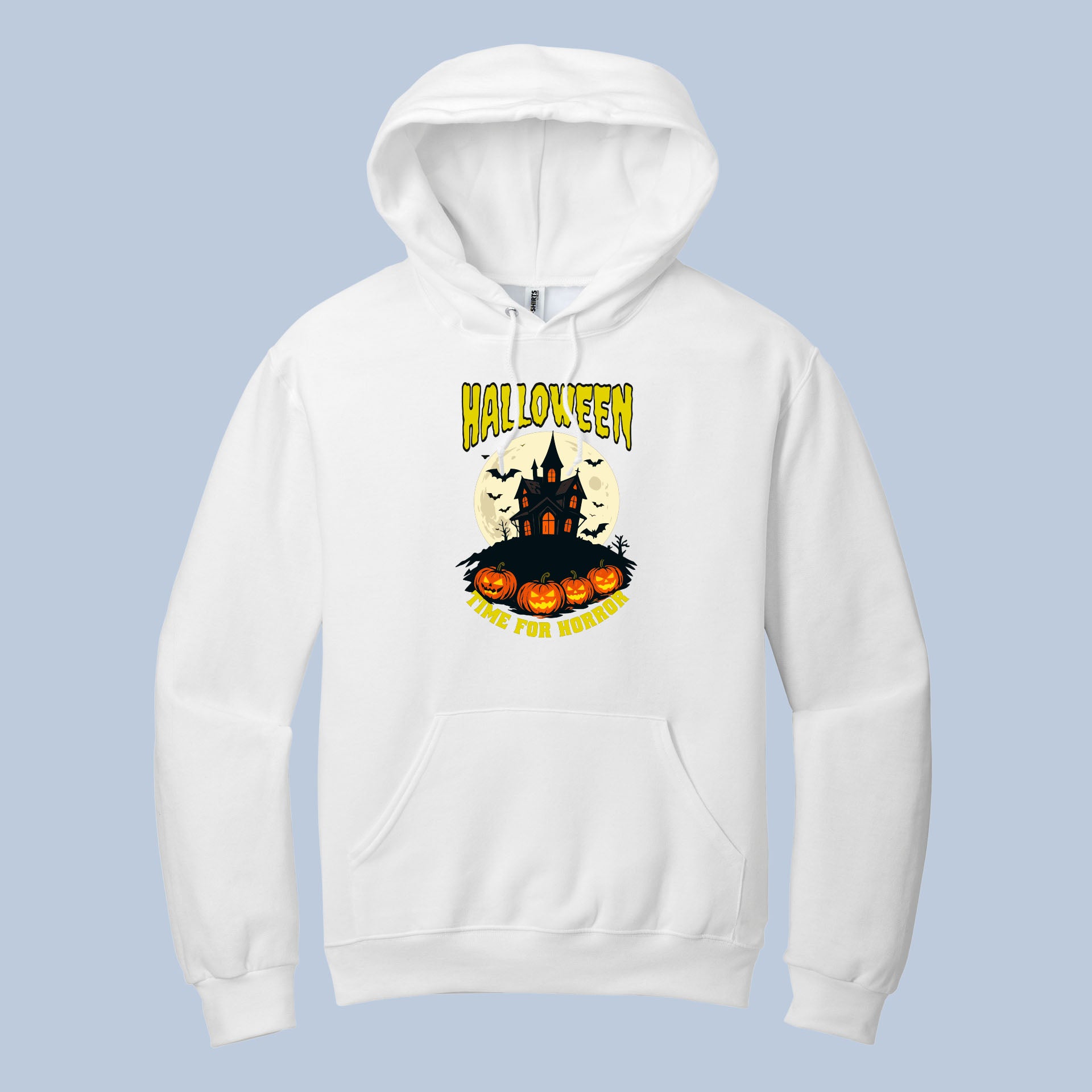 Halloween Time for Horror Hoodie – Haunted House & Pumpkin Design Scary Sweatshirt 4