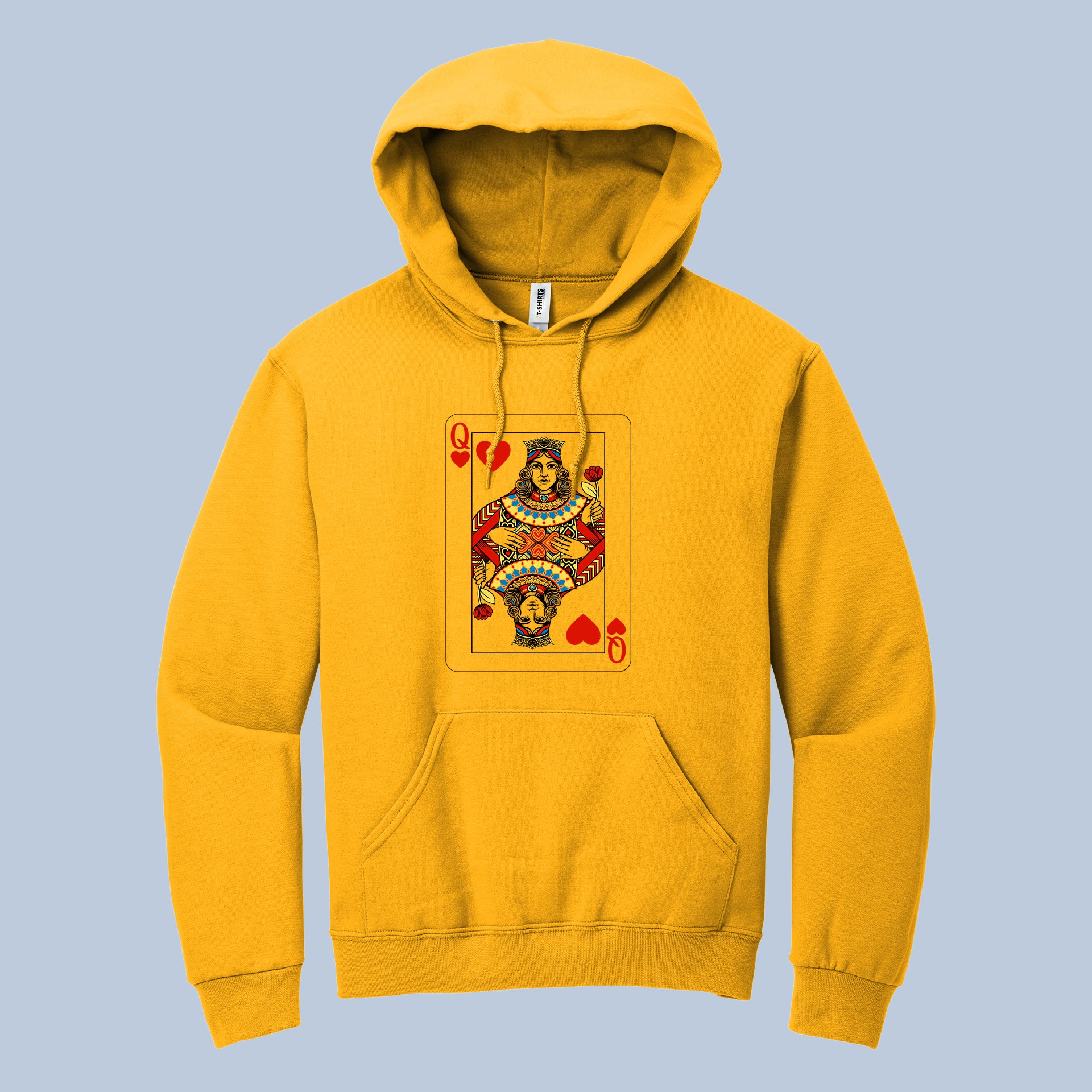 Queen of Hearts Card Hoodie | Playing Card Graphic Sweatshirt 4