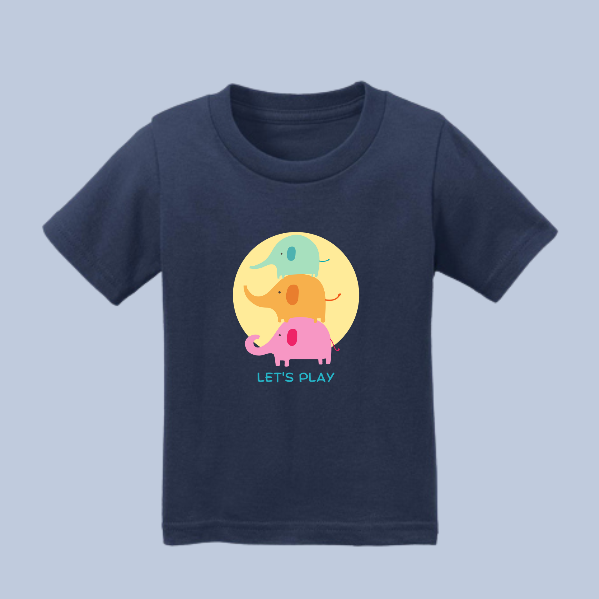 Let's Play Colorful Elephants Kids' T-Shirt - Soft Cotton Toddler Tee 5