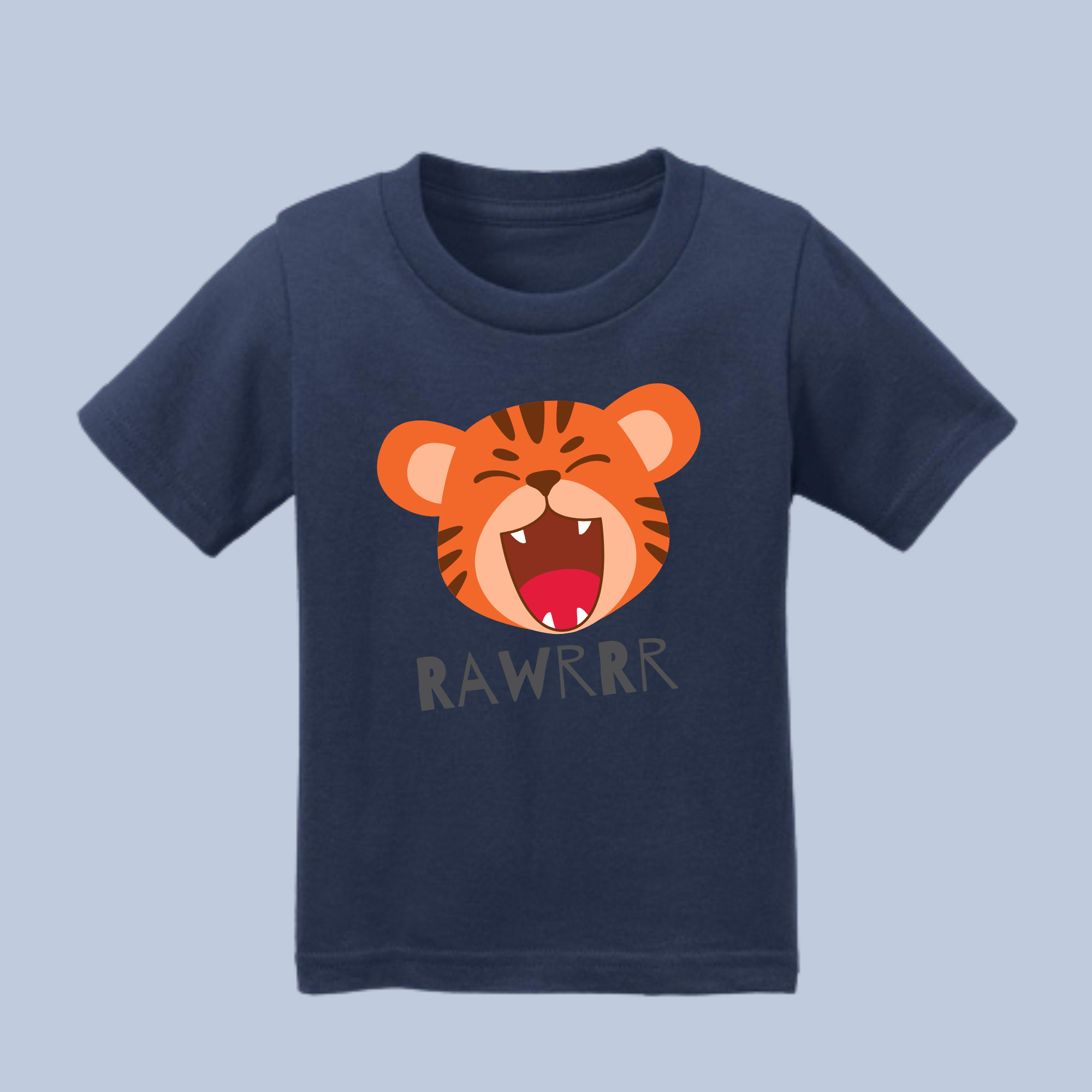 RAWRRR Happy Tiger Kids' T-Shirt - Soft Cotton Toddler Tee 7