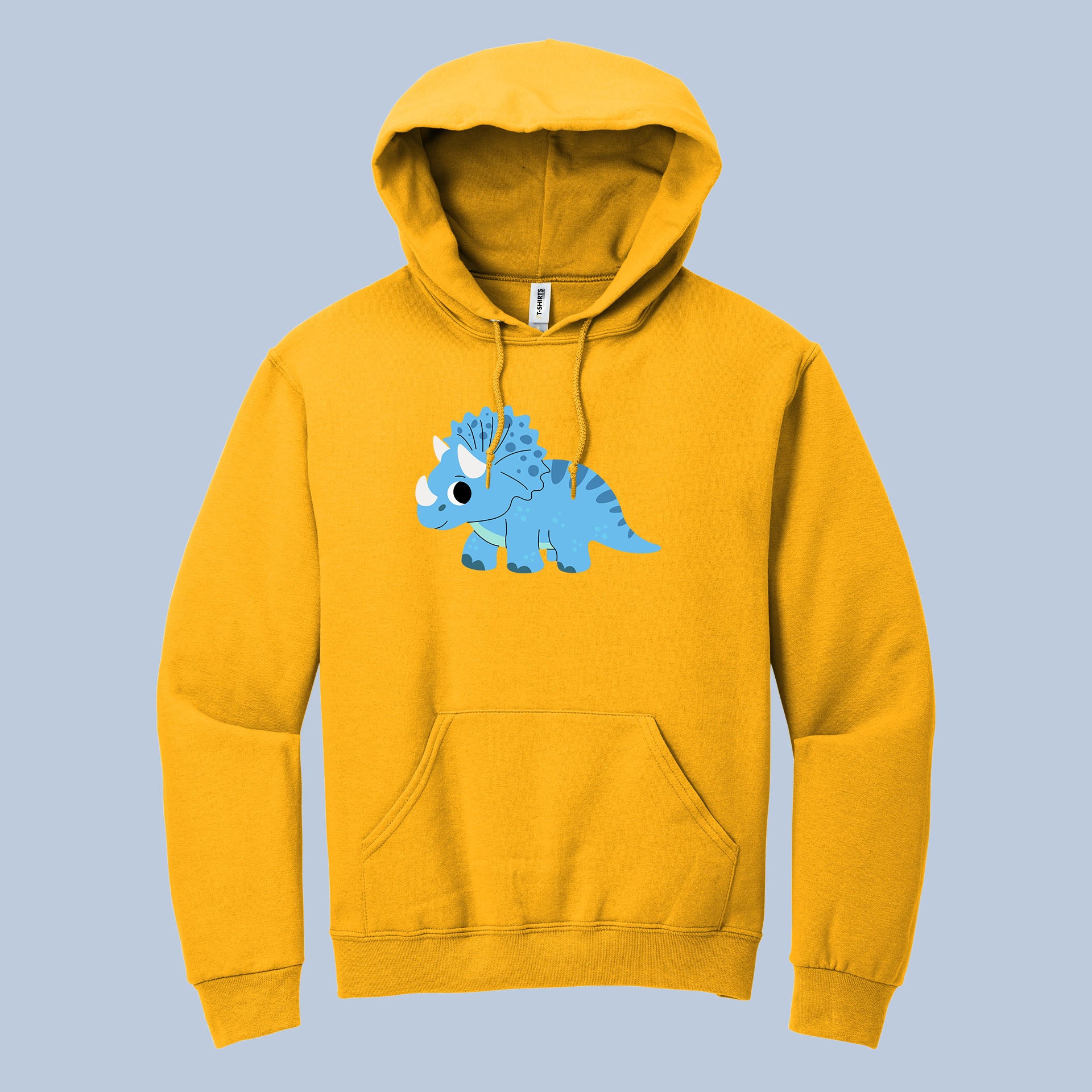 Cute Dinosaur Hoodie – Blue Triceratops Cartoon Pullover 5