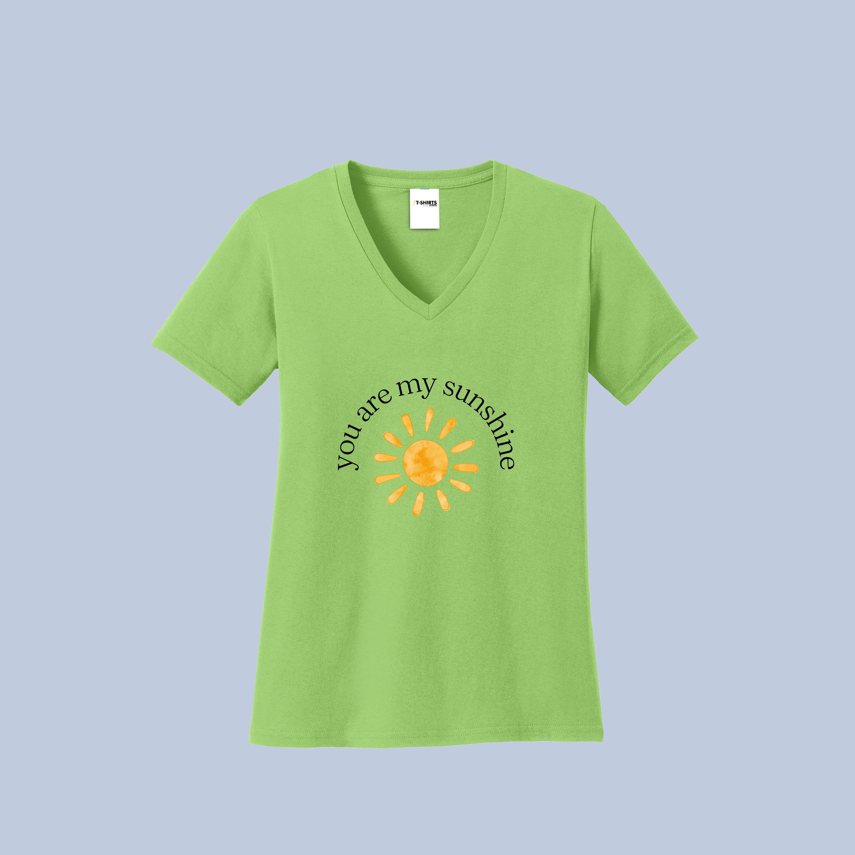 You Are My Sunshine V-Neck Cotton T-Shirt - Positive Sun Tee for Women