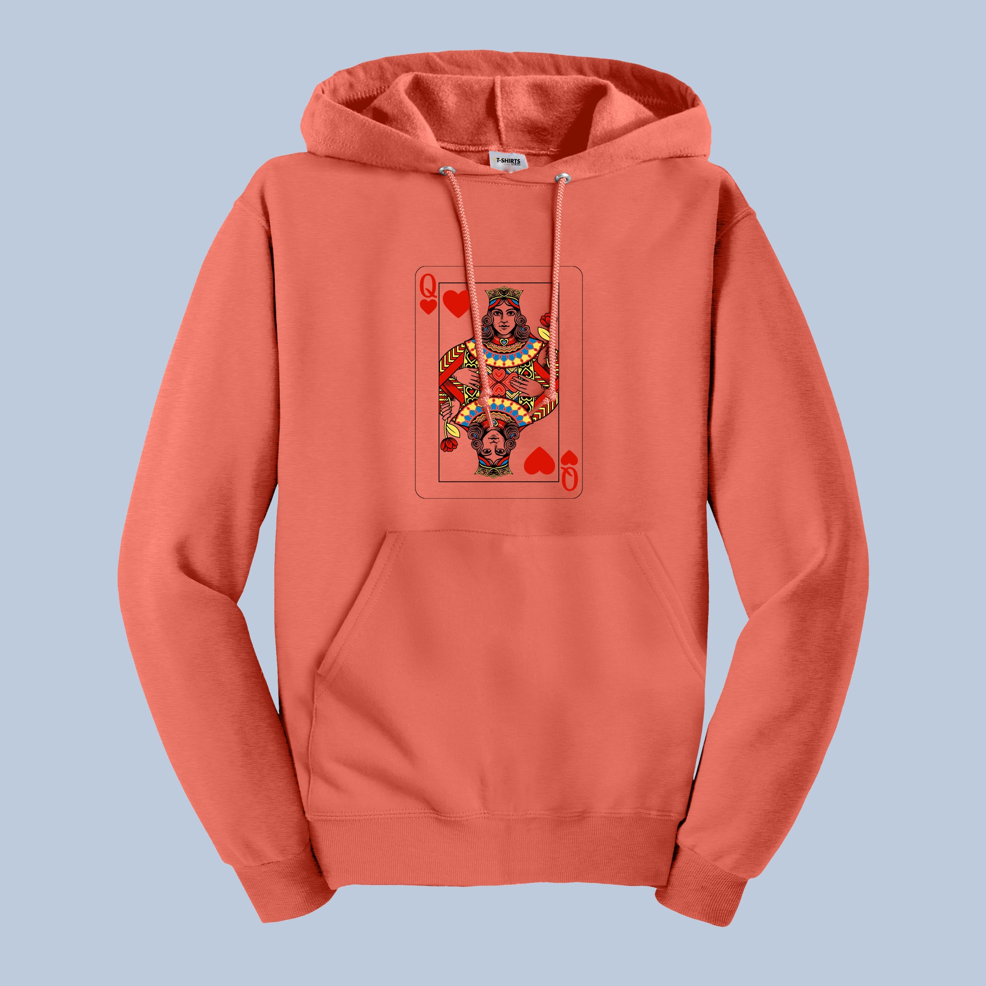 Queen of Hearts Card Hoodie | Playing Card Graphic Sweatshirt 7