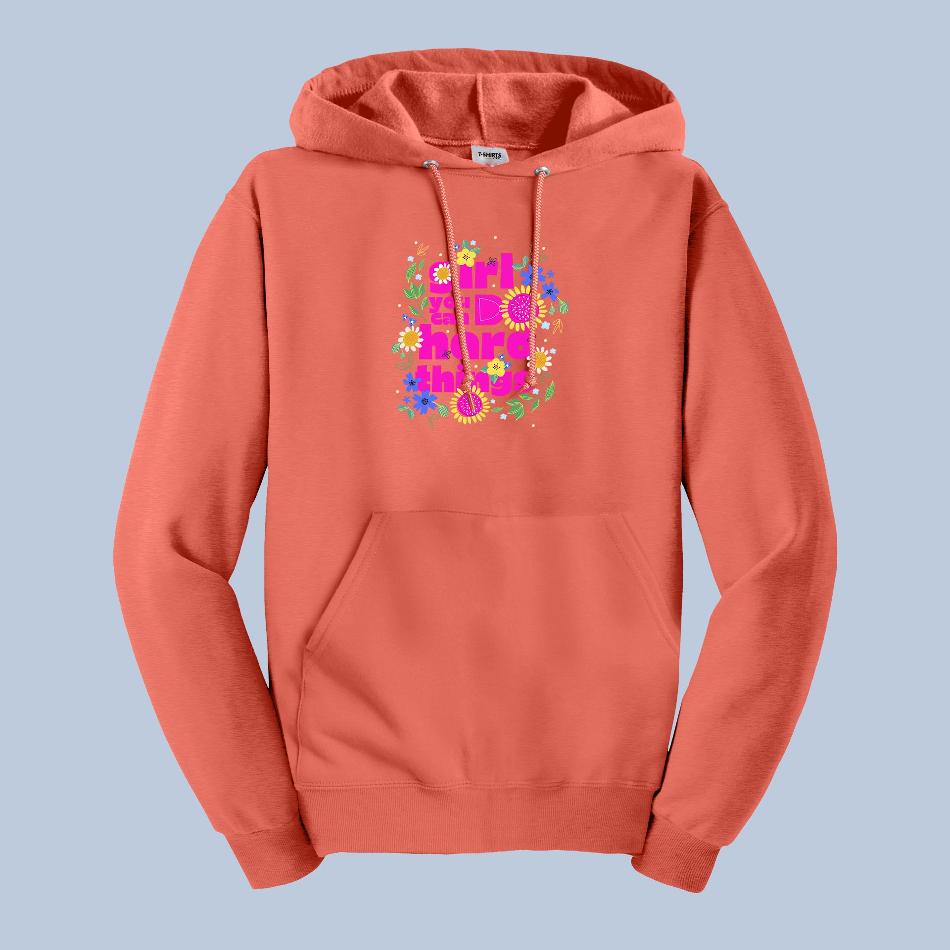 Girl You Can Do Hard Things Floral Hoodie 8