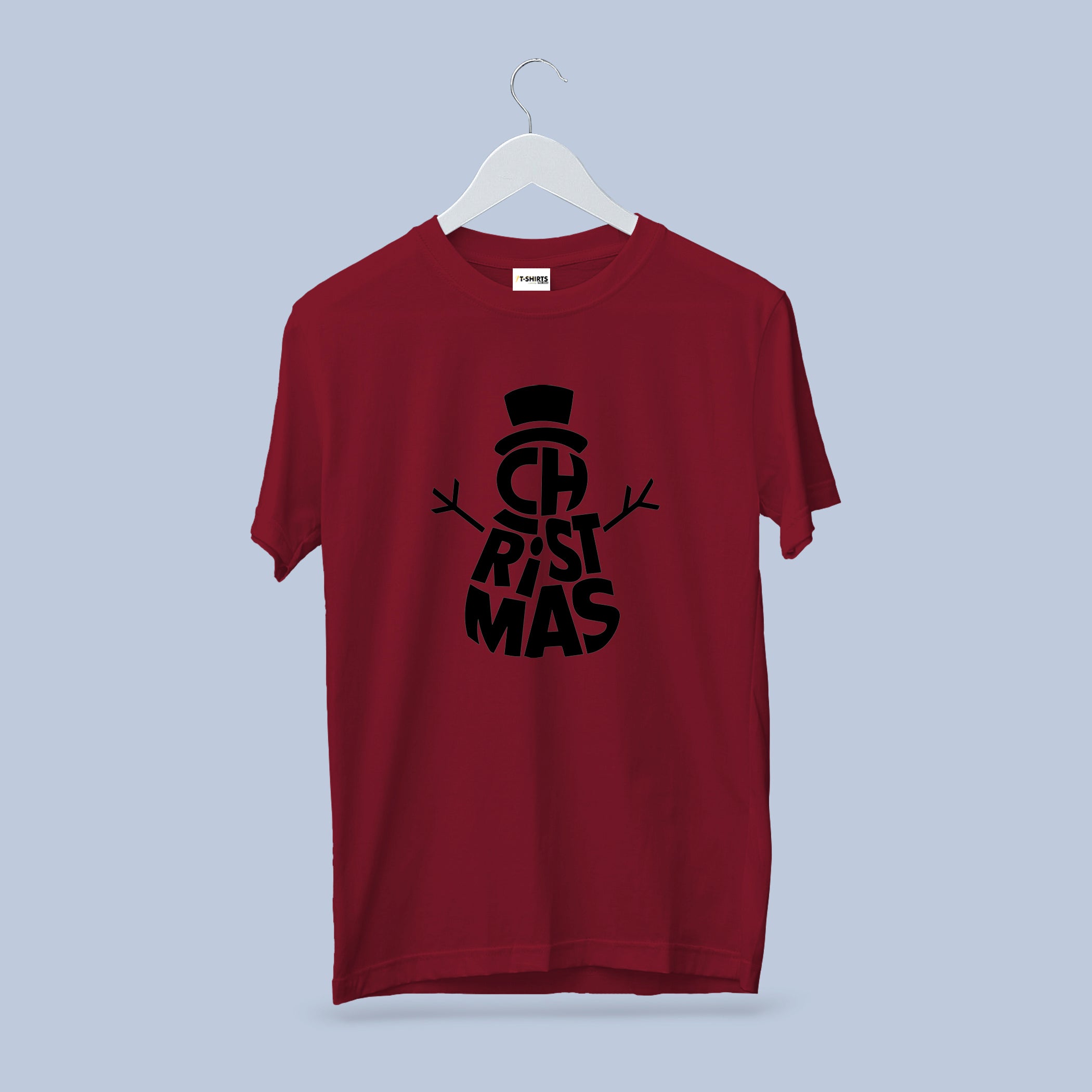 Snowman Word Art T-Shirt | Unique Typography Christmas Tee | Festive Winter Graphic Shirt