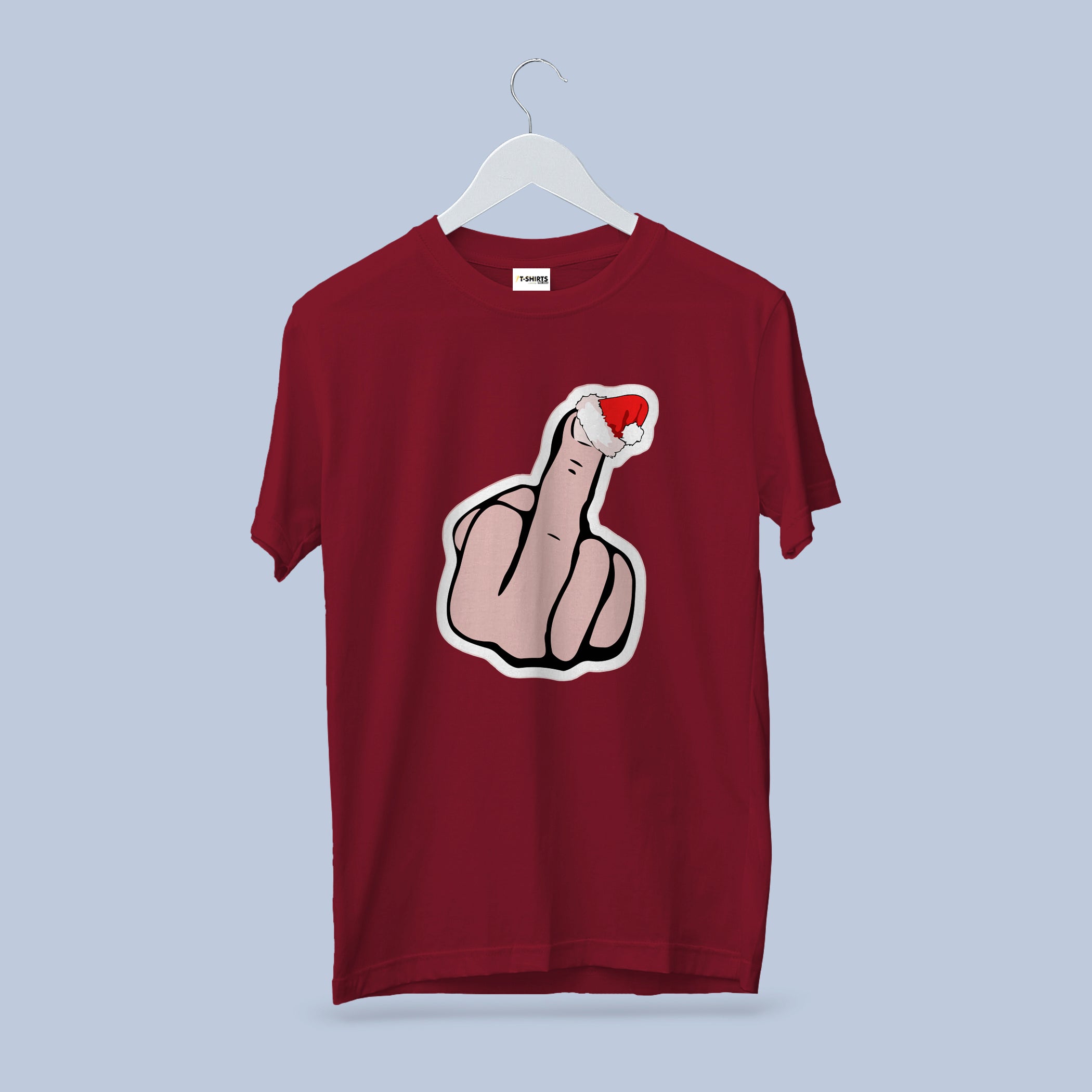 Funny Santa Middle Finger T-Shirt | Explicit Christmas Humor Tee | Naughty List Holiday Shirt