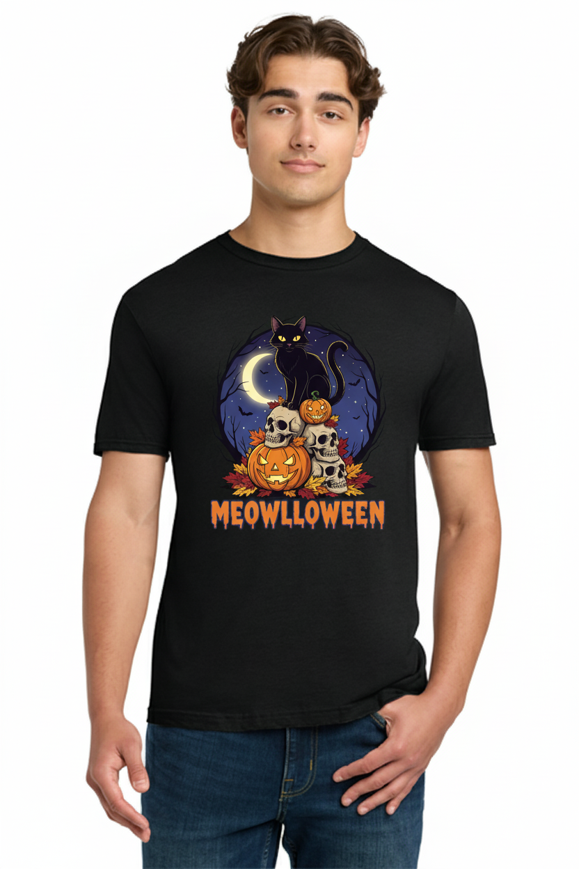 Happy Meowlloween - Crazy Night with Halloween Tee