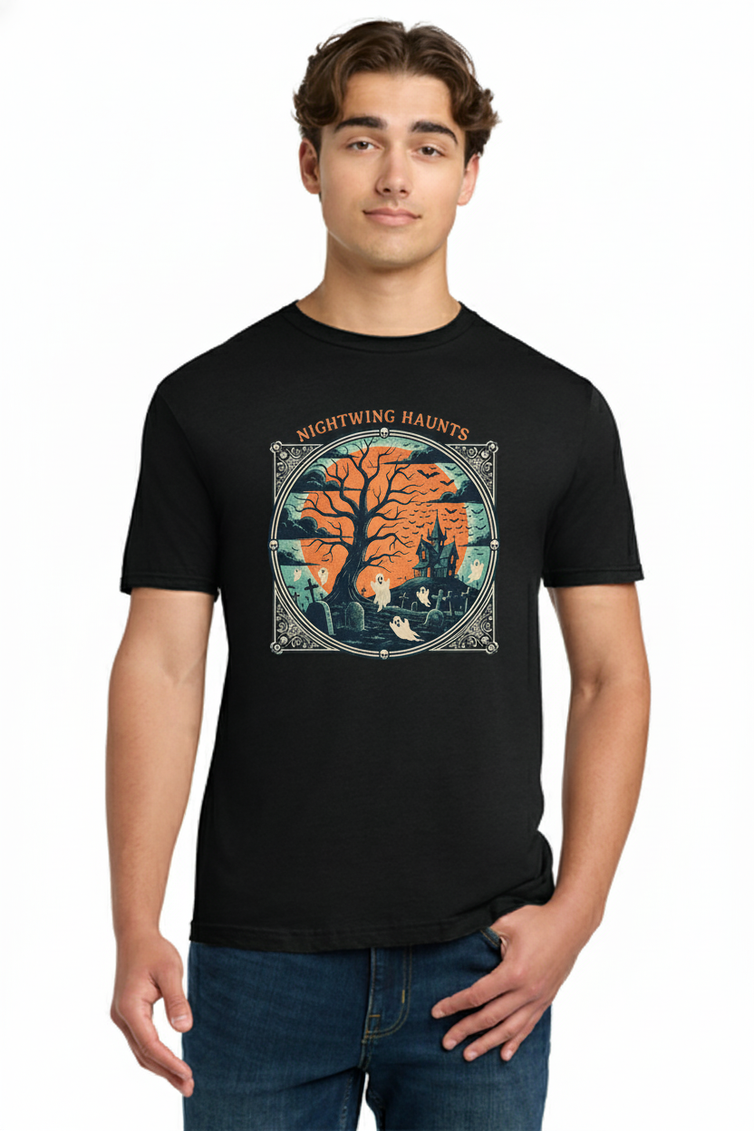 "Nightwing Haunts" Limited Edition Vintage Gothic Comic Art Halloween Tee