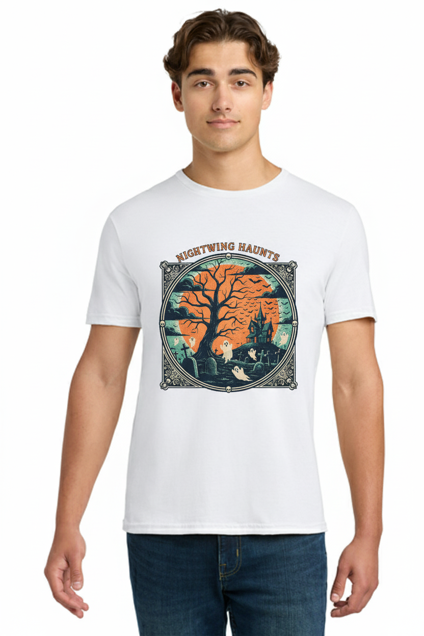 "Nightwing Haunts" Limited Edition Vintage Gothic Comic Art Halloween Tee