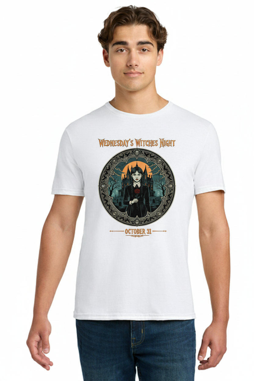Wednesday's Witches Night - Spooky and Crazy Halloween Design with Wednesday Addams Tee