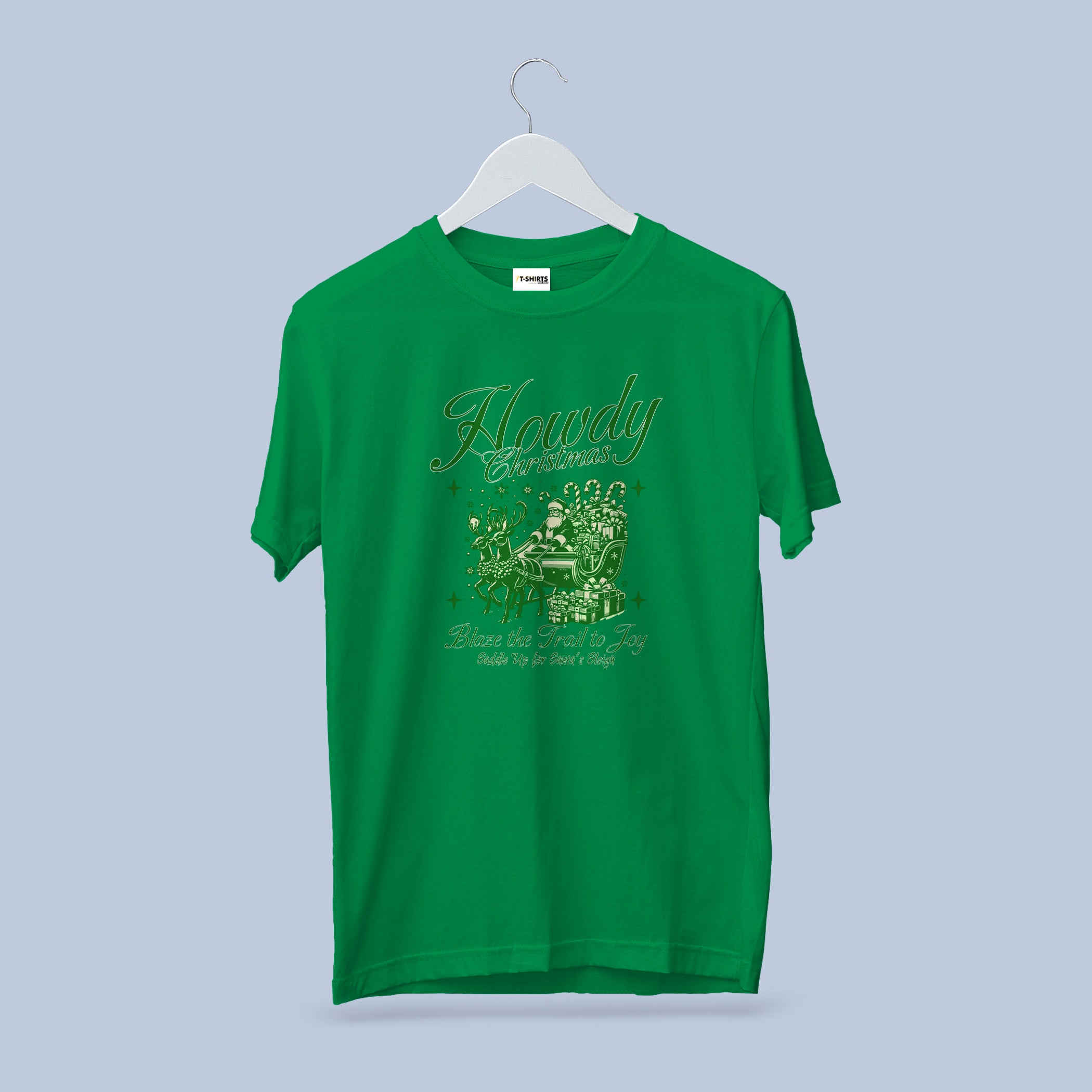 Monochromatic Santa T-Shirt, Distressed Merry Christmas HO HO HO Tee, Cherry Red Heavy Cotton Crewneck, Classic Fit Holiday Gift