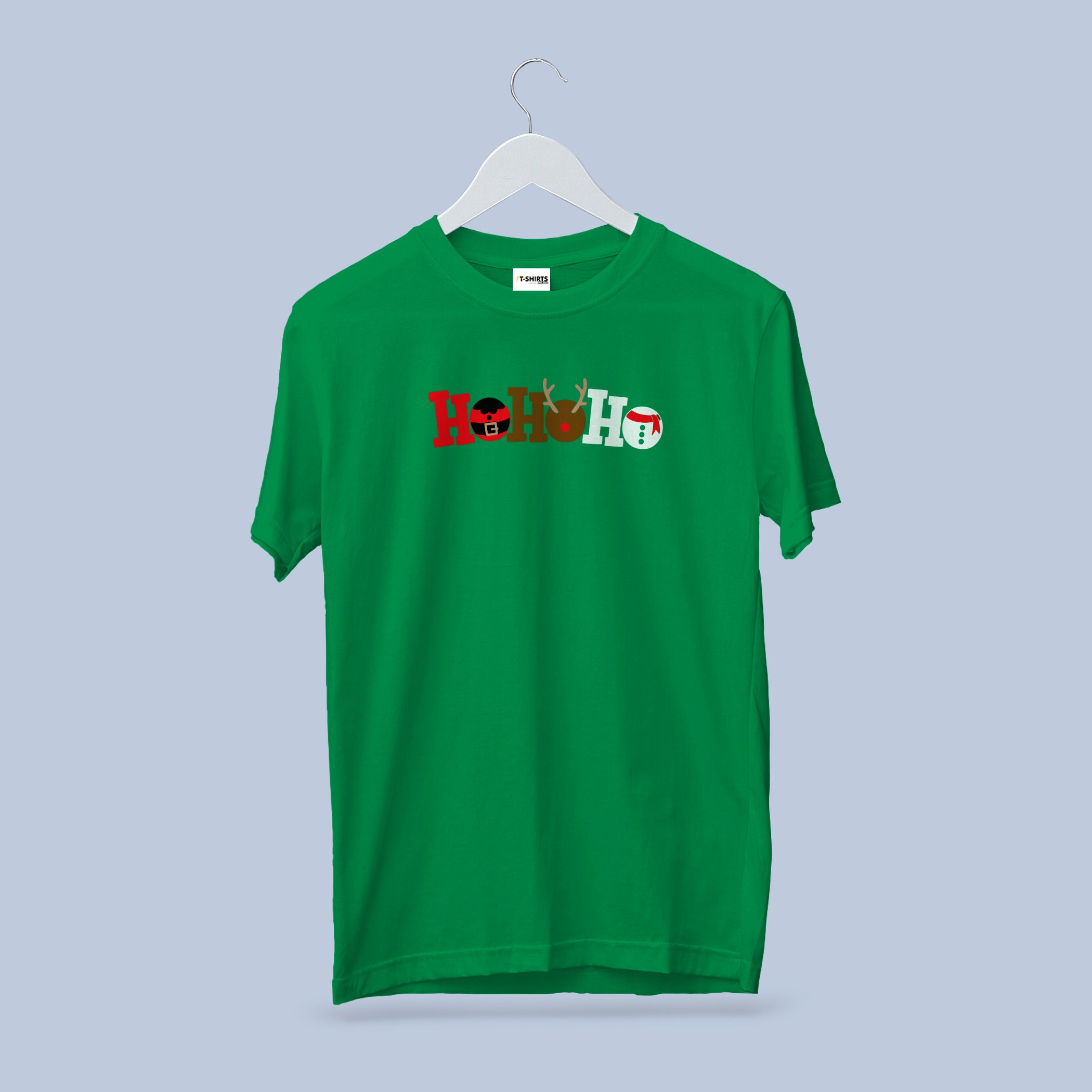 Character HO HO HO Christmas T-Shirt | Santa Reindeer Snowman Graphic Tee | Funny Holiday Group Shirt