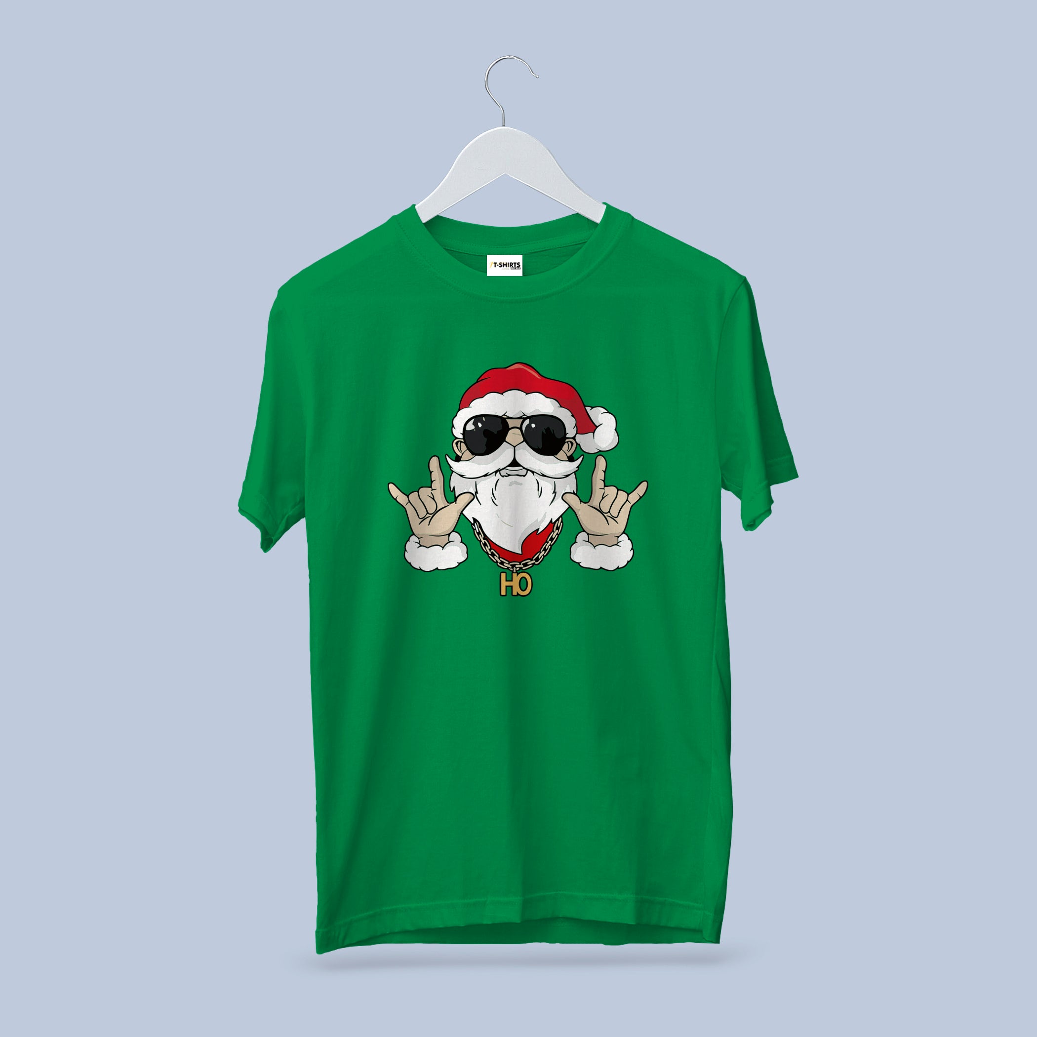Rock & Roll Santa T-Shirt | Funny Hip Hop Christmas Tee | Cool Claus "HO" Shirt