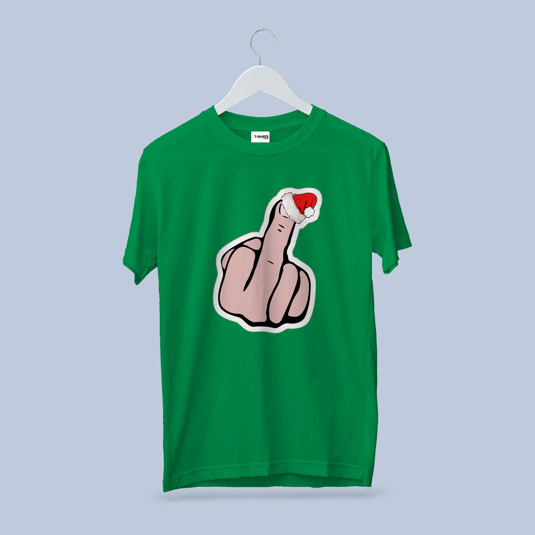 Funny Santa Middle Finger T-Shirt | Explicit Christmas Humor Tee | Naughty List Holiday Shirt