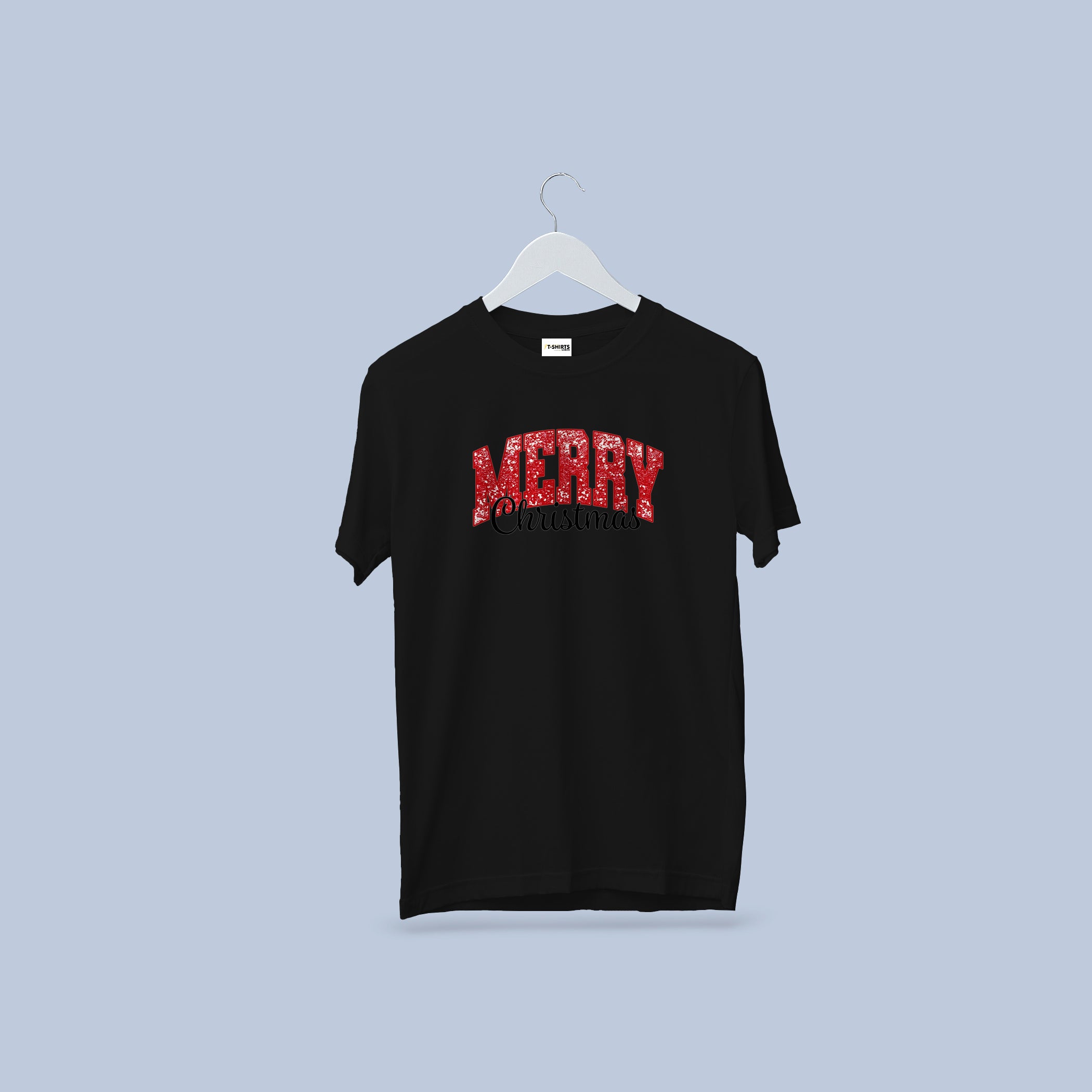 Glitter MERRY Christmas T-Shirt | Sparkly Holiday Graphic Tee | Red Festive Xmas Shirt 3