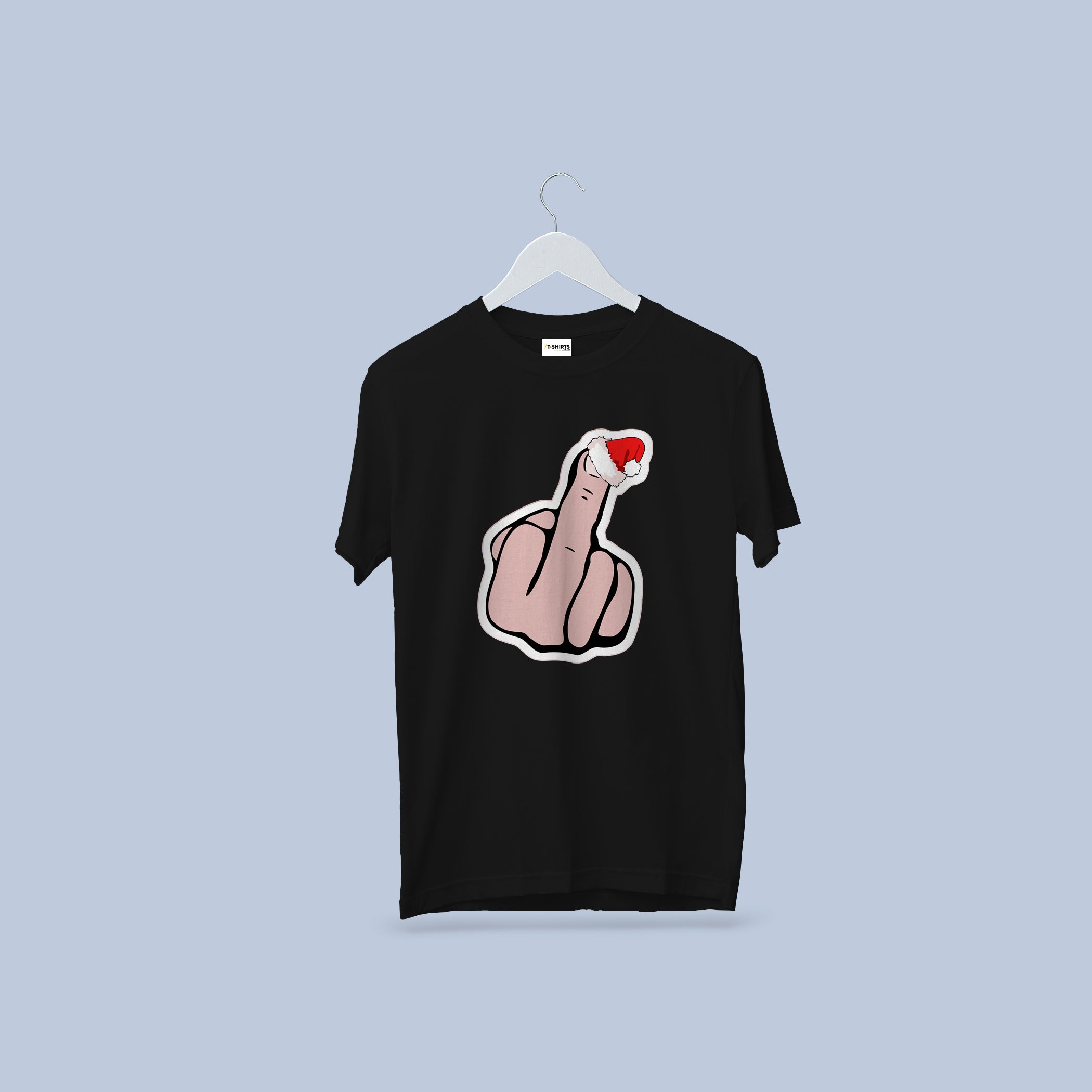 Funny Santa Middle Finger T-Shirt | Explicit Christmas Humor Tee | Naughty List Holiday Shirt 3