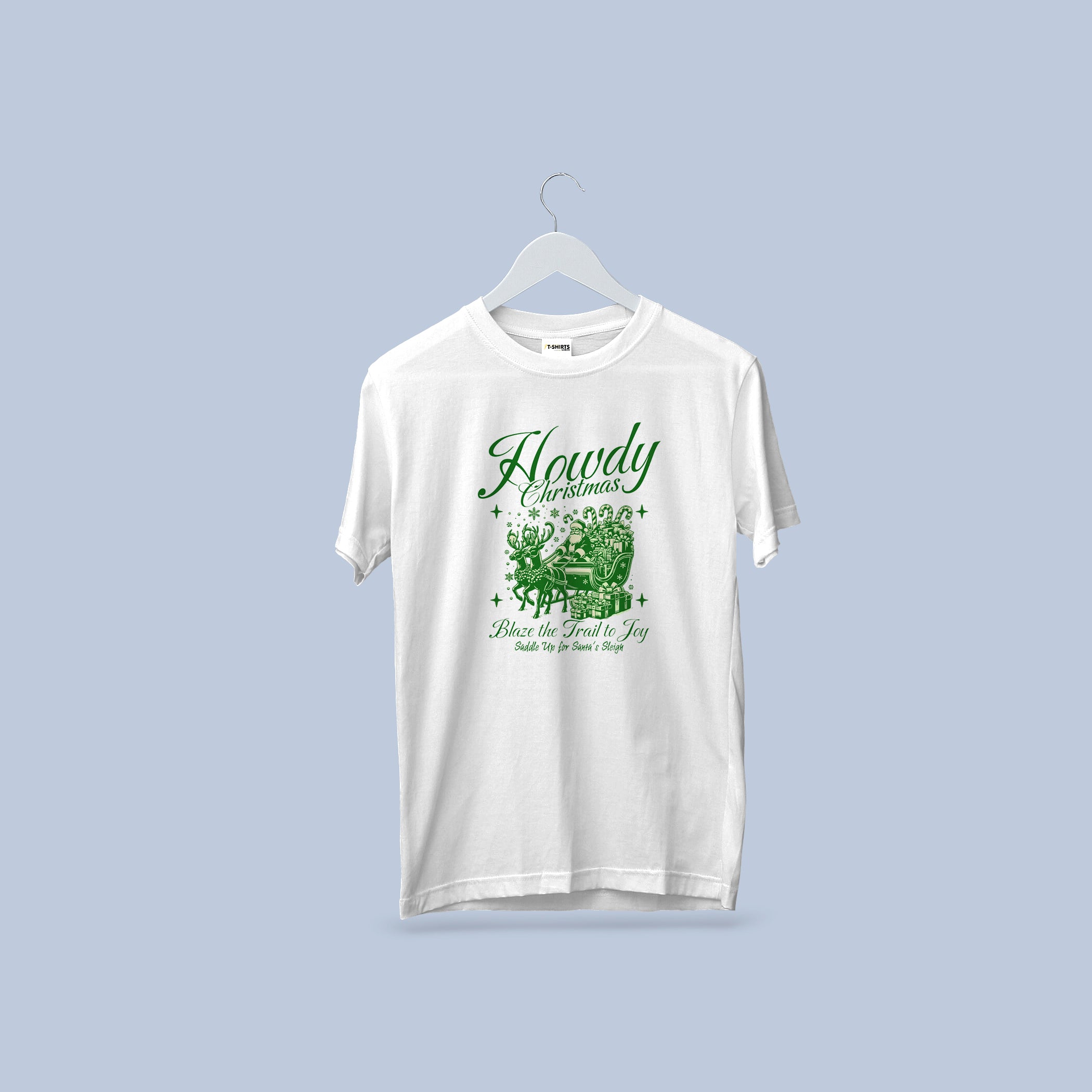 Monochromatic Santa T-Shirt, Distressed Merry Christmas HO HO HO Tee, Cherry Red Heavy Cotton Crewneck, Classic Fit Holiday Gift 5