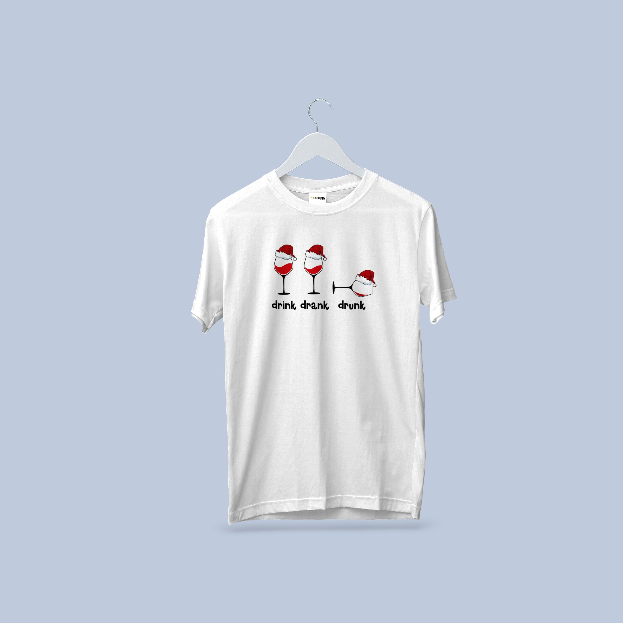 Drink Drank Drunk T-Shirt | Funny Christmas Wine Tee | Boozy Holiday Party Shirt 4